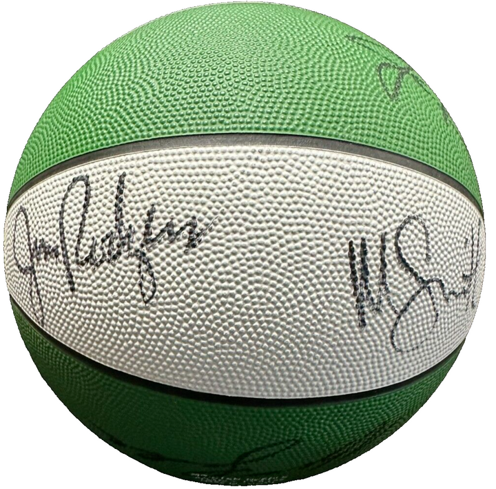 1988-89 Boston Celtics Team Autographed Basketball Bird Parish McHale Lewis DJ