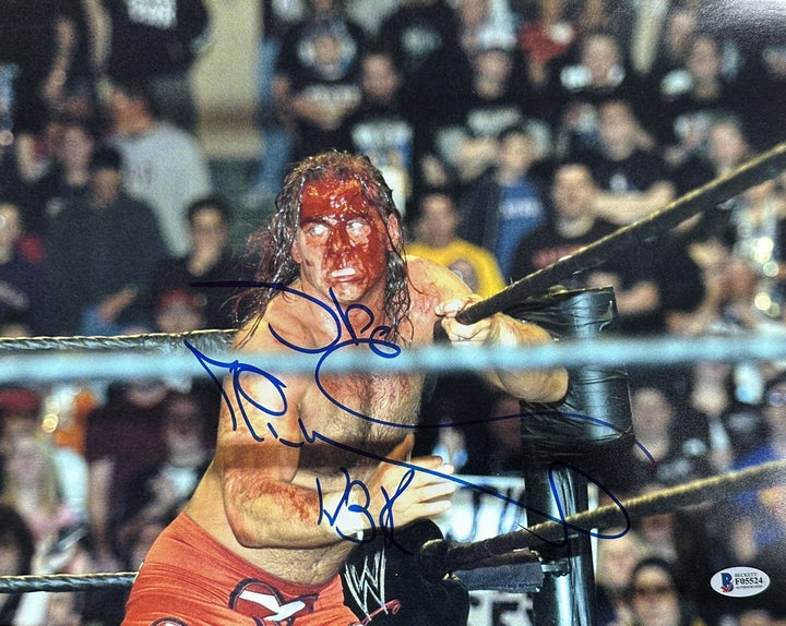 HBK Shawn Michaels Autographed Bloody 11x14 Photo WWE WWF