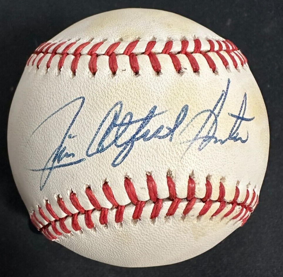 Jim Catfish Hunter Autographed American League Baseball HOF A's Yankees