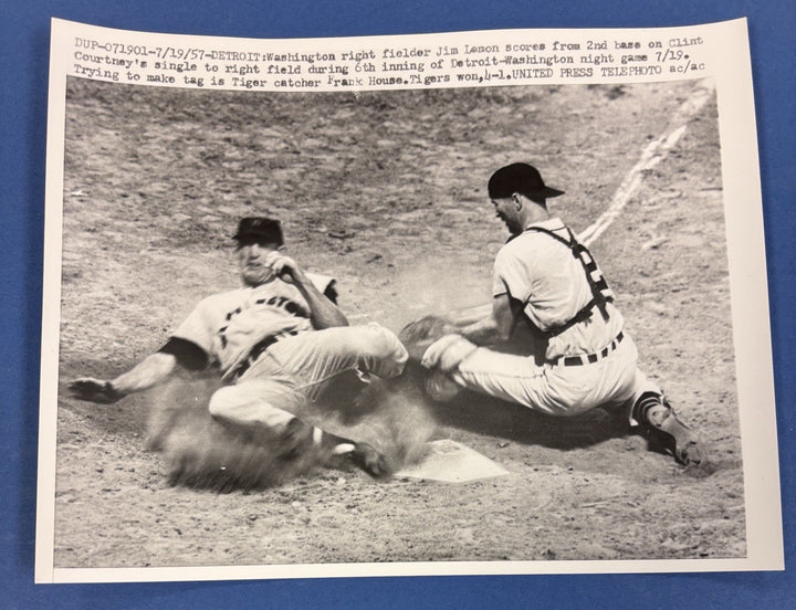 1957 Jim Lemon Frank House Original 6x9 Newspaper Wire Photo Detroit Washington