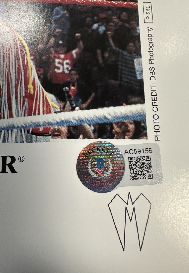 WWF / WWE Ultimate Warrior Autographed Original P-340 Promo Photo BAS