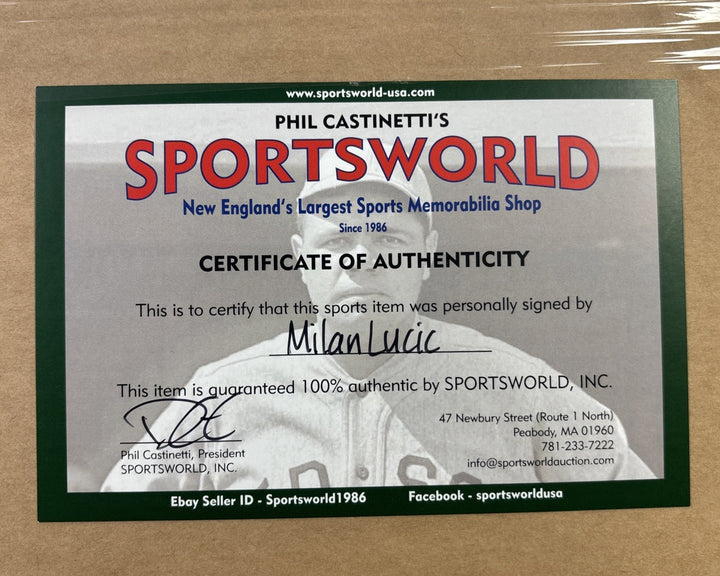 Milan Lucic Boston Bruins Autographed Framed Photo 18x22 COA