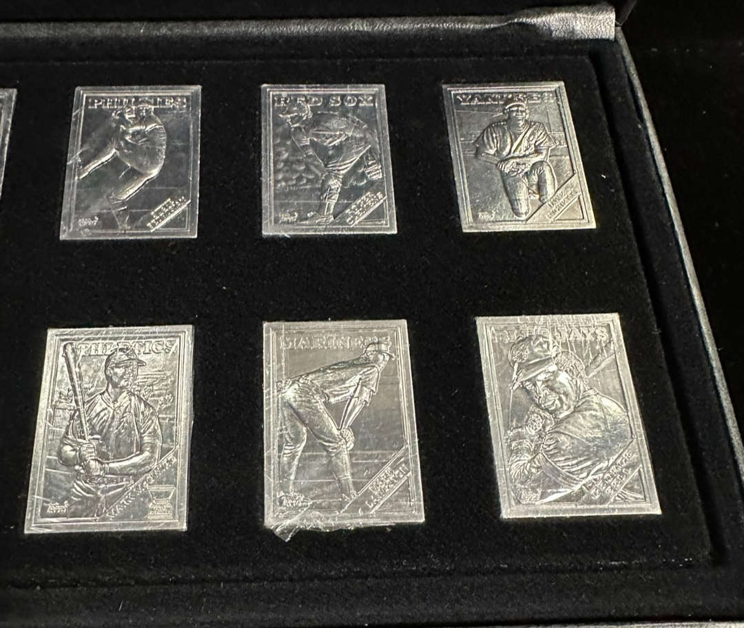 1988 Topps Gallery of Champions Baseball Set 12 Aluminum Replicas & Display Case