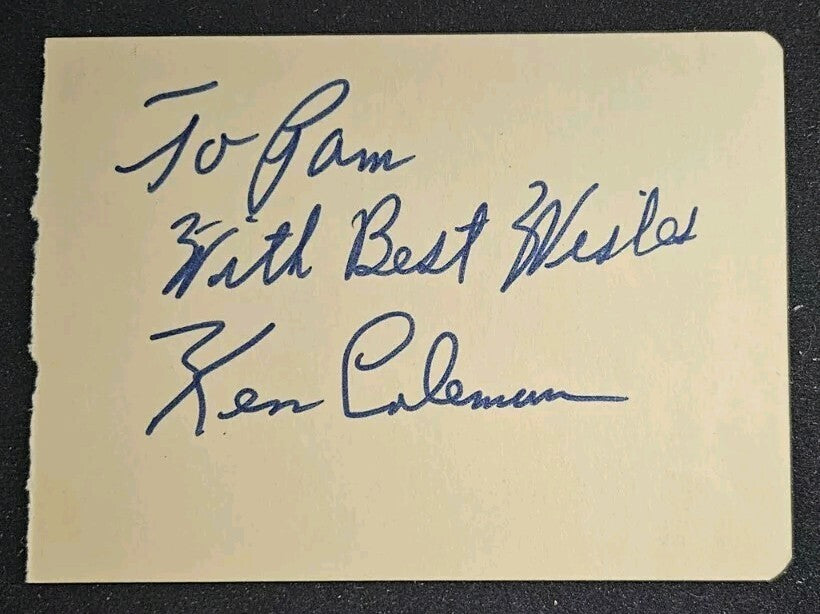 Ken Coleman & Luis Tiant Dual Signed 3.5x5 Cut Boston Red Sox COA