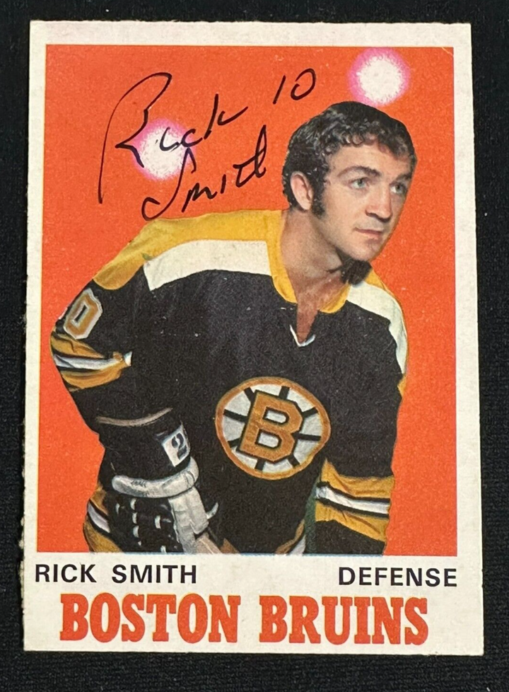 Rick Smith Autographed 1970-71 O-PEE-CHEE Rookie Card RC #135 Boston Bruins