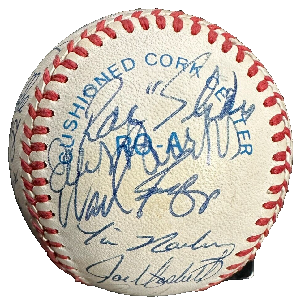 1990 Boston Red Sox Team Autographed Baseball Clemens Boggs Boddicker