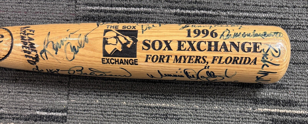 1996 Sox Exchange Fantasy Camp Signed Baseball Bat Rico Petrocelli Pesky Etc.