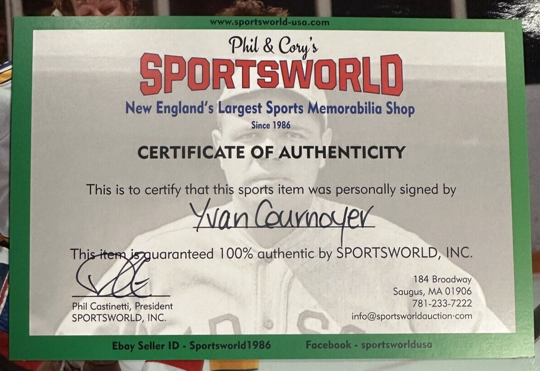 Yvan Cournoyer Autographed Montreal Canadiens Photo W/ HOF 1982 & 10 Cups Insc