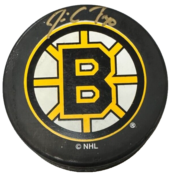 Jim Carey Autographed Boston Bruins Hockey Puck NHL