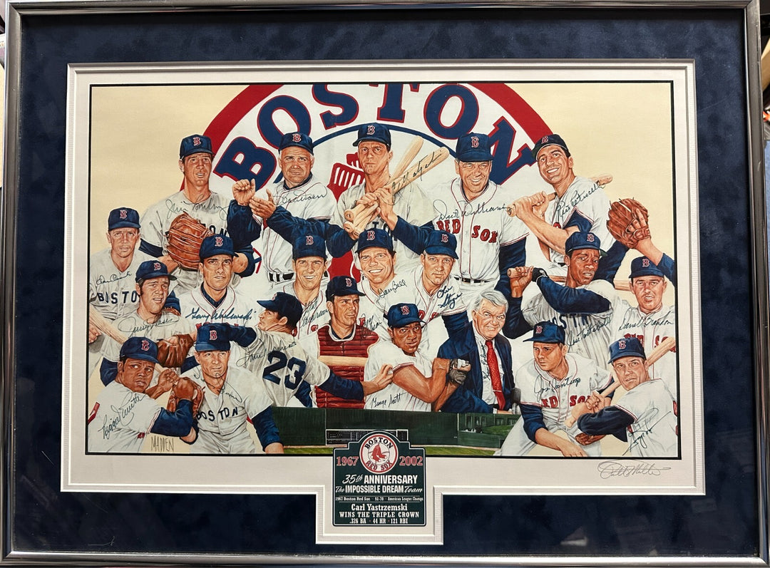 1967 Boston Red Sox AL Champions Signed 16x20 Photo Yaz Scott Lonborg Williams