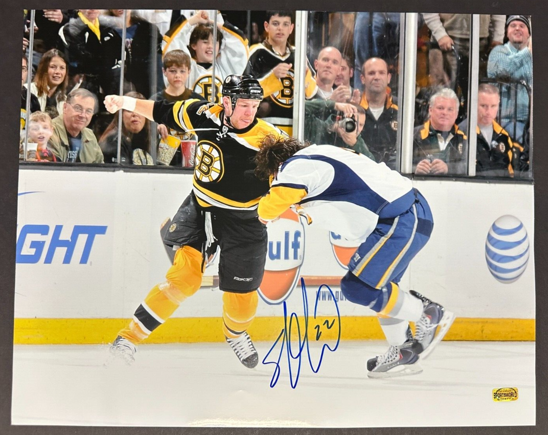 Shawn Thornton Autographed Boston Bruins 16x20 Fight Photo