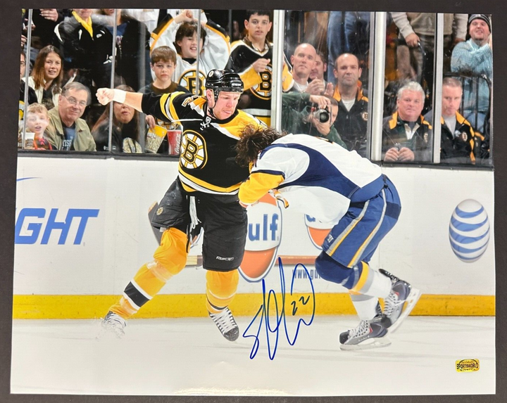Shawn Thornton Autographed Boston Bruins 16x20 Fight Photo