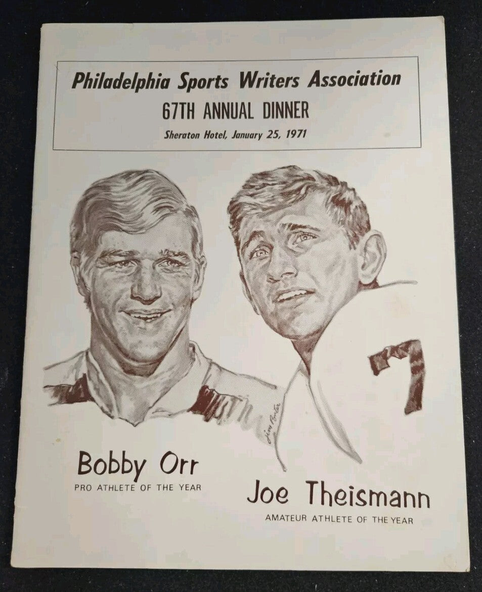 1971 Philadelphia Sports Writers Association 67th Annual Dinner Program Orr