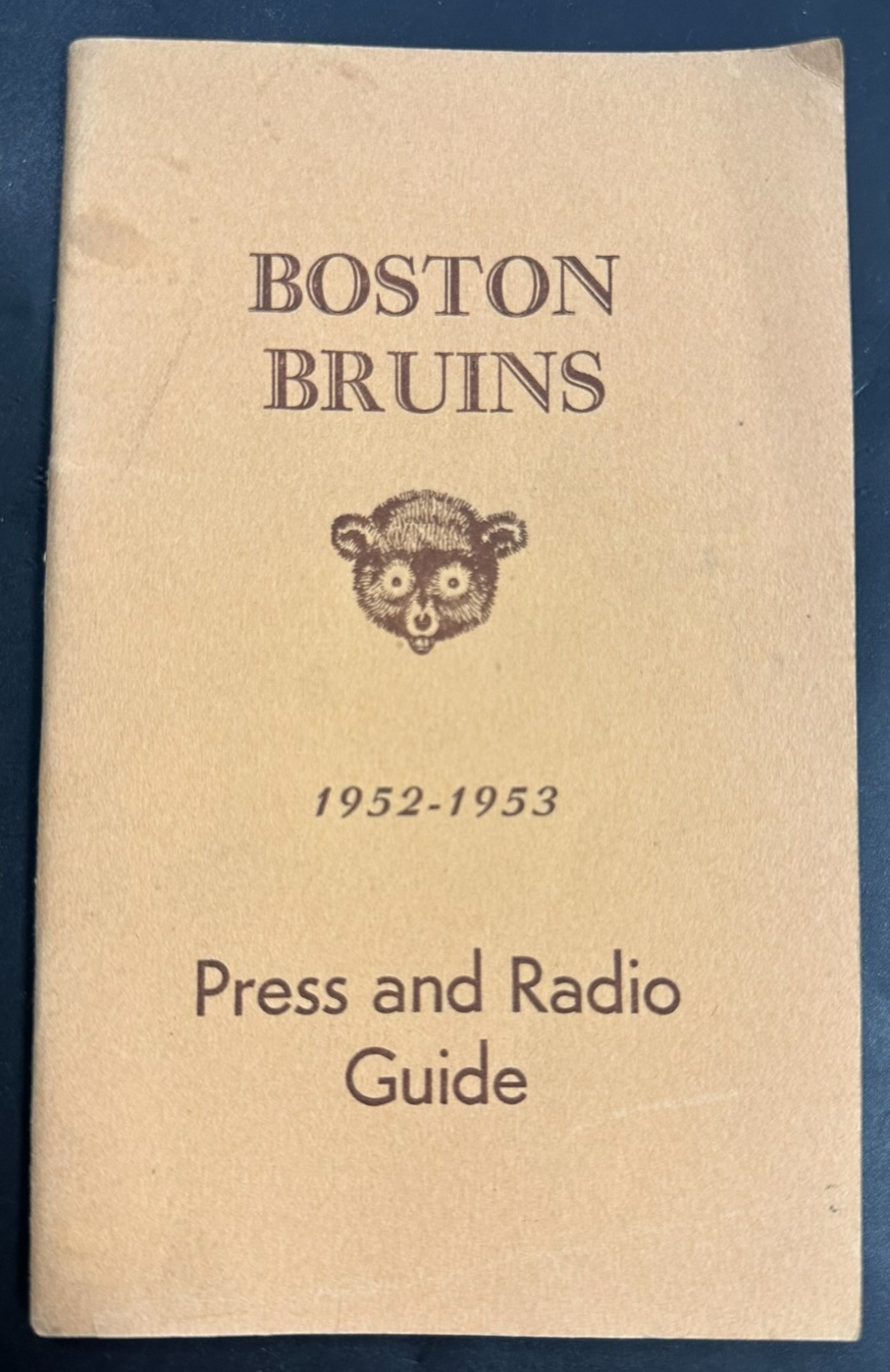 Vintage 1952-53 Boston Bruins Official Press & Radio Guide NHL