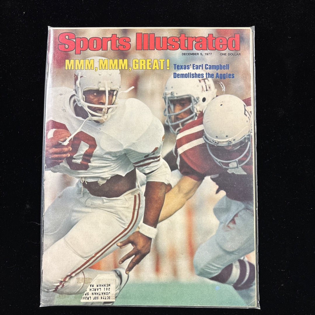 December 5 1977 Sports Illustrated Earl Campbell First Cover Texas Longhorns