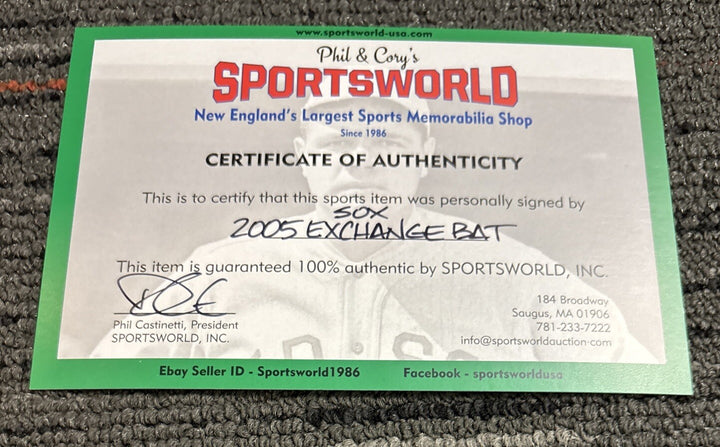 2005 Red Sox Fantasy Camp Signed Baseball Bat Monbouquette Bell Etc.