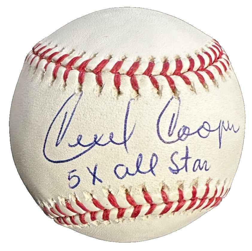 Cecil Cooper Autographed Major League Baseball W/ 5X All Star Insc Brewers