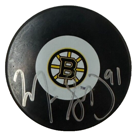 Marc Savard Autographed Boston Bruins Hockey Puck NHL