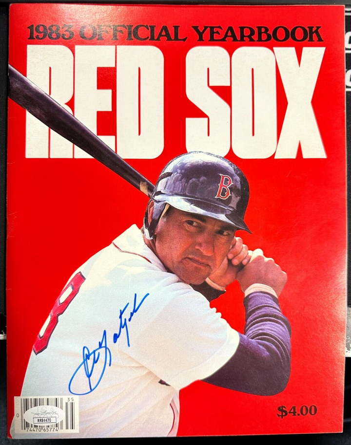Carl Yastrzemski Autographed 1983 Boston Red Sox Yearbook Final Season JSA
