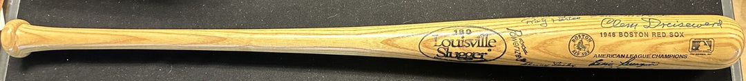 1946 American League Champions Boston Red Sox Signed Baseball Bat Pesky Doerr
