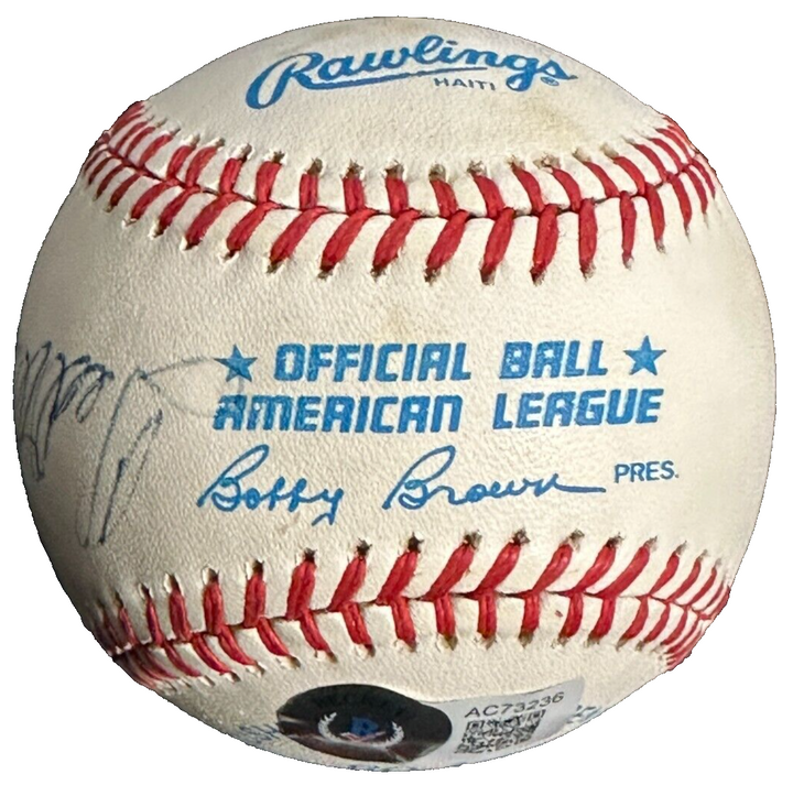 Ted Williams Carl Yastrzemski & Bobby Doerr Autographed OAL Baseball BAS Red Sox