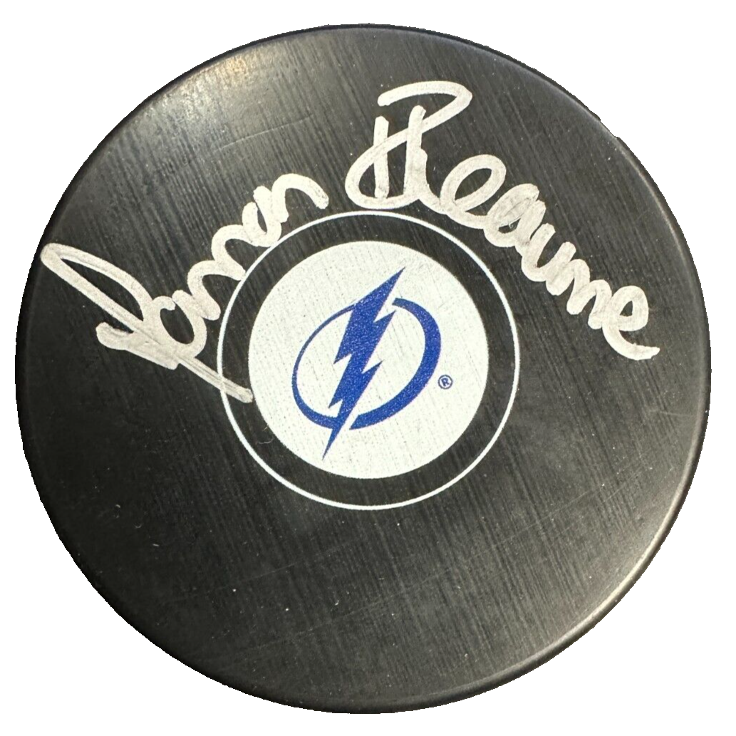 Manon Rheaume Autographed Tampa Bay Lightning Hockey Puck NHL