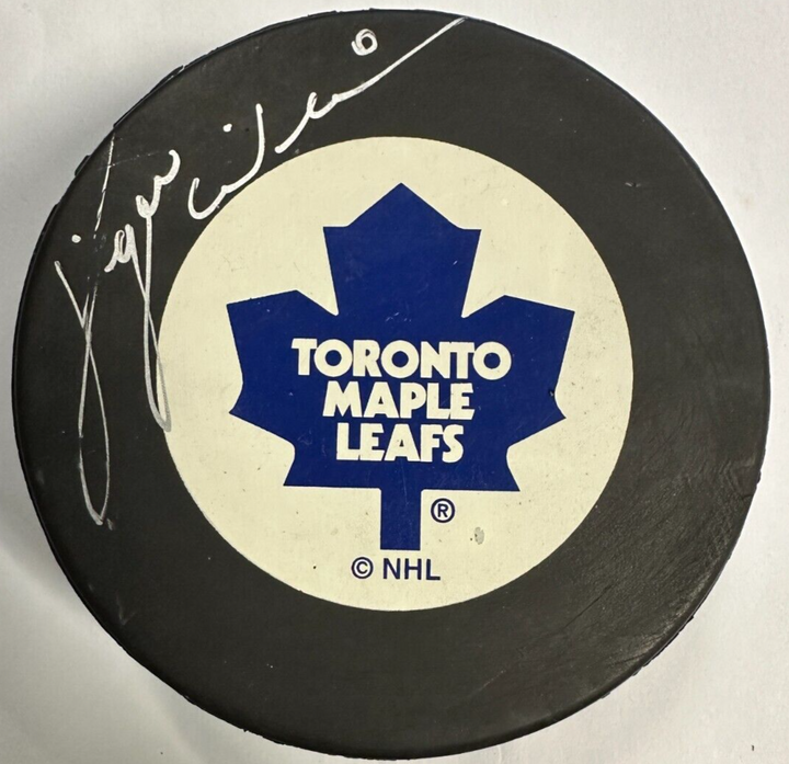 Dave Tiger Williams Autographed Toronto Maple Leafs Hockey Puck BAS