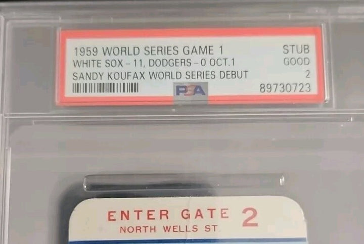 1959 World Series Game 1 Ticket Stub PSA 2 Sandy Koufax World Series Debut