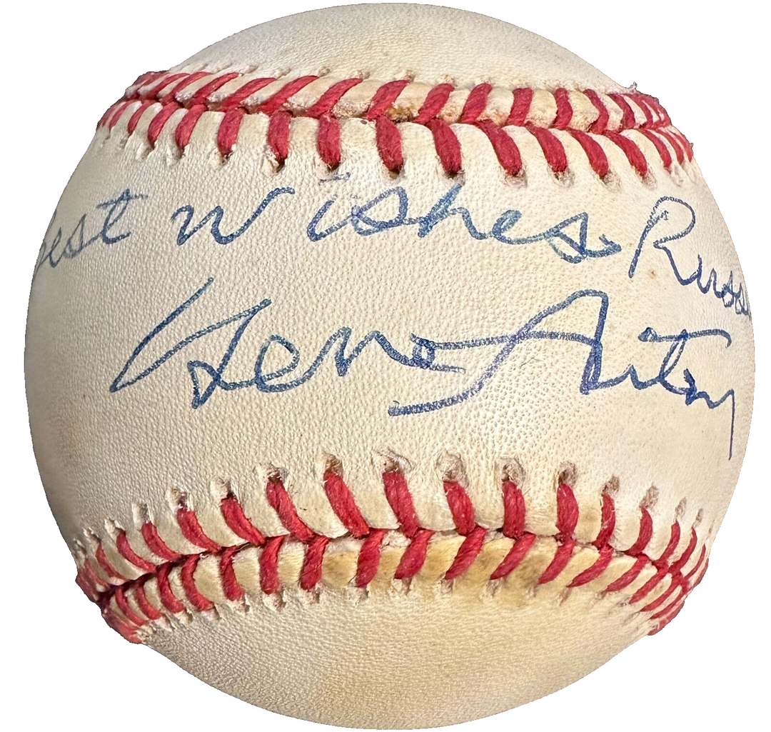 Gene Autry Autographed Official American League Baseball Angels BAS
