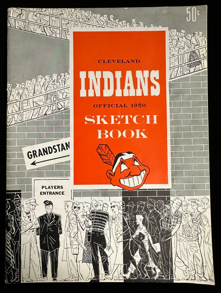 Vintage 1950 Cleveland Indians Baseball Yearbook Feller Lemon Rosen Doby