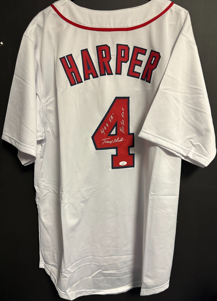 Tommy Harper Autographed Boston Red Sox Replica Jersey W/ 408 SB & RS HOF JSA