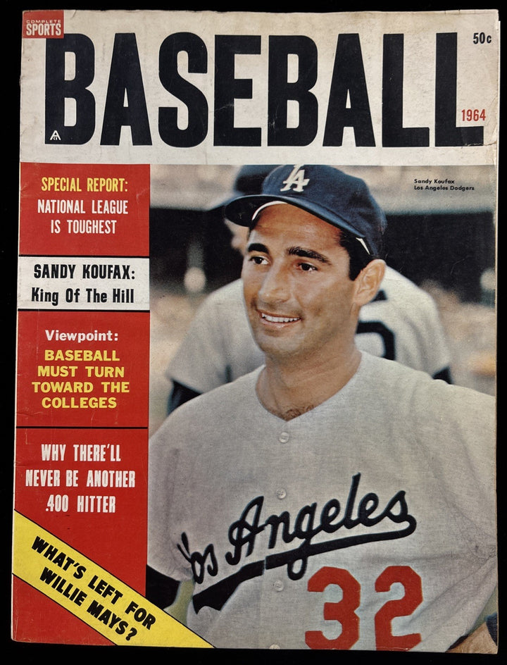 1964 BASEBALL MAGAZINE WITH SANDY KOUFAX LOS ANGELES DODGERS COVER