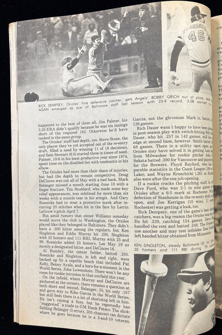 1980 Street and Smiths Baseball Yearbook MIKE FLANAGAN  Baltimore Orioles