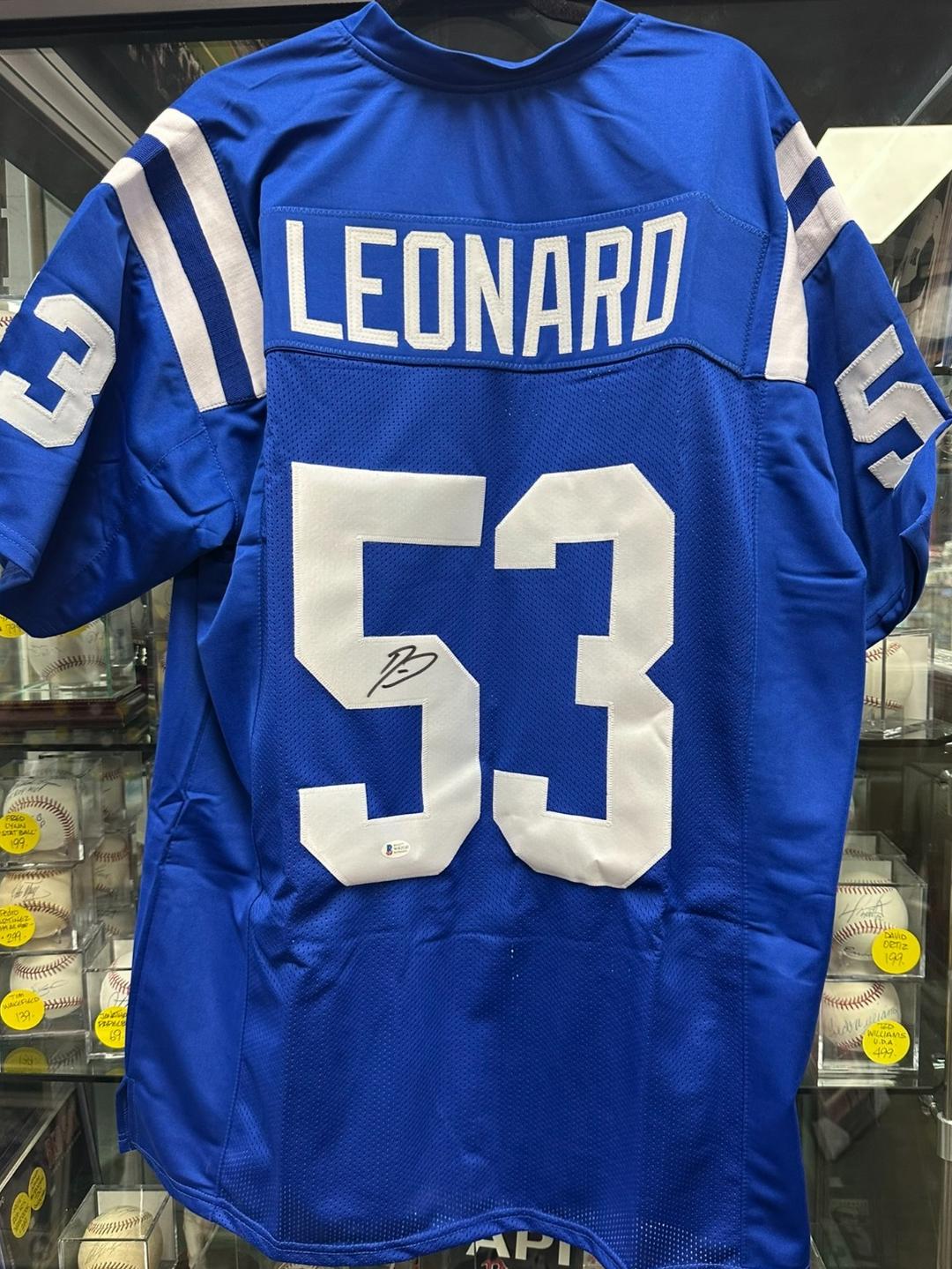Darius Leonard Autographed Indianapolis Colts Custom Jersey NFL BAS