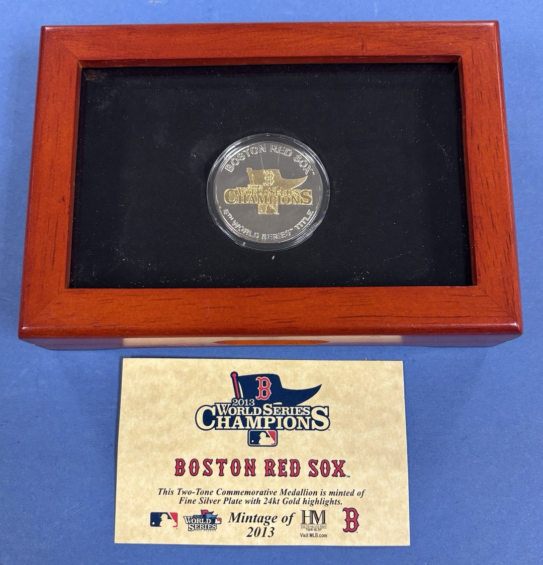 Highland Mint 2013 Boston Red Sox Champions Two Toned Commemorative Medallion