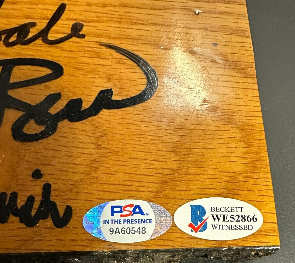 Larry Bird, McHale & Parish Autographed Boston Garden Parquet Floor BAS PSA