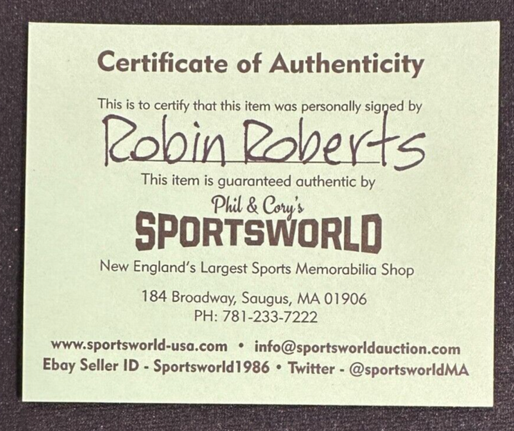 Robin Roberts Autographed Official Major League Baseball W/ HOF 76