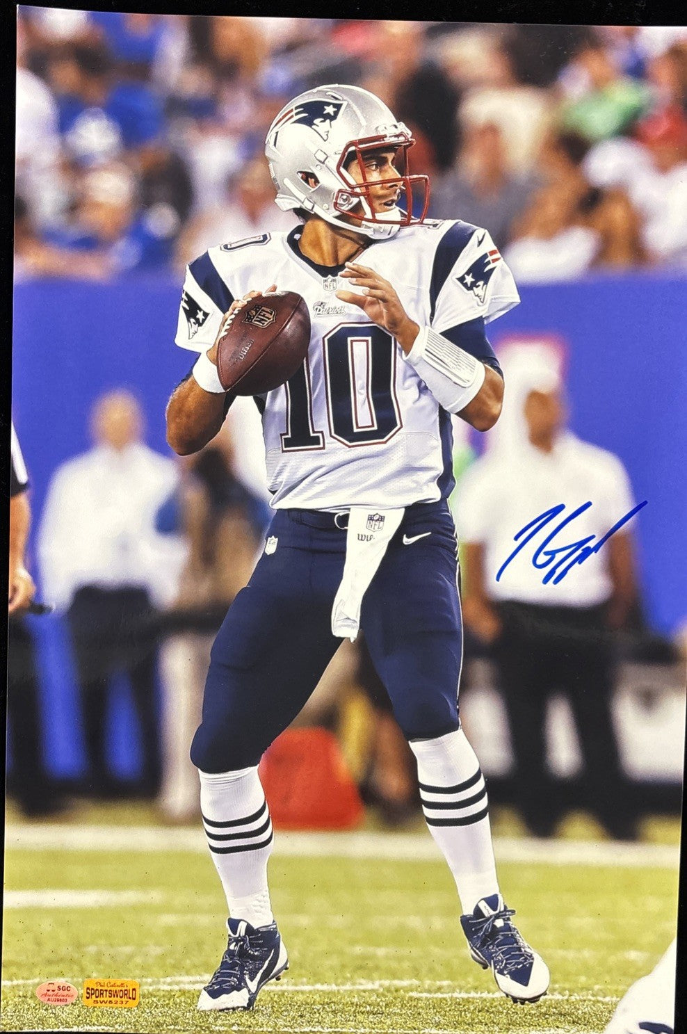 Jimmy Garoppolo New England Patriots 18x12 Signed Picture COA SGC