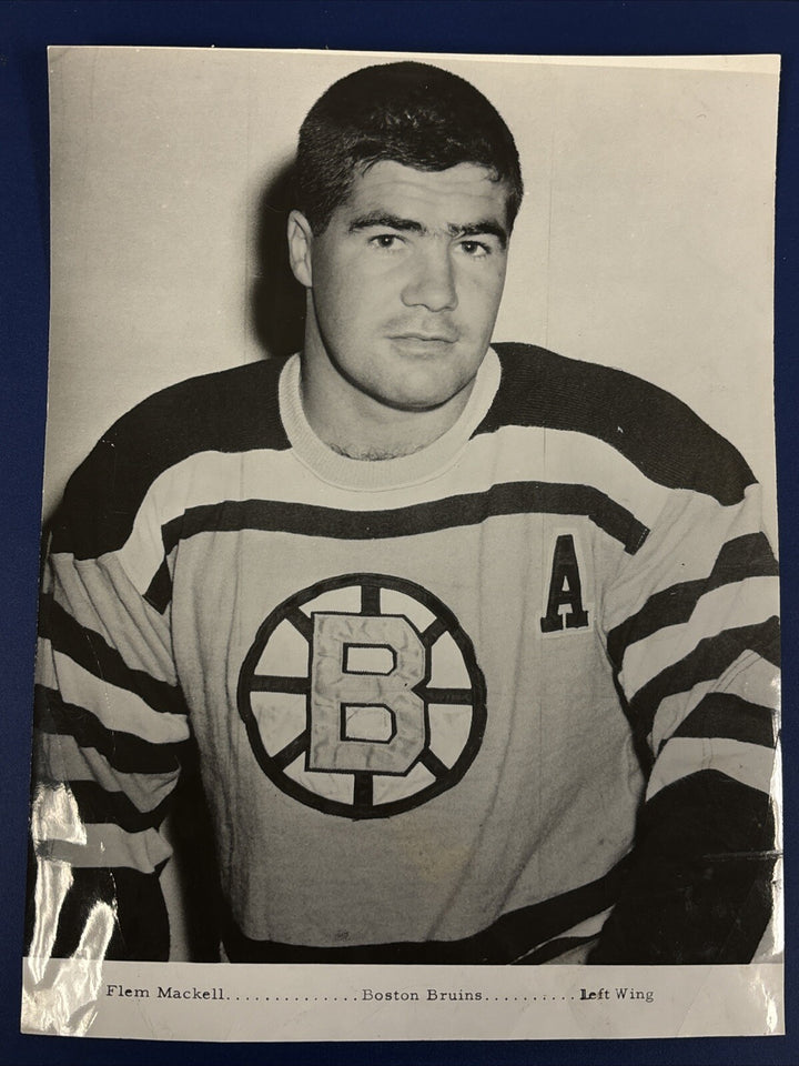 1950’s Fleming Mackell Original Boston Bruins Team Photo 8x10