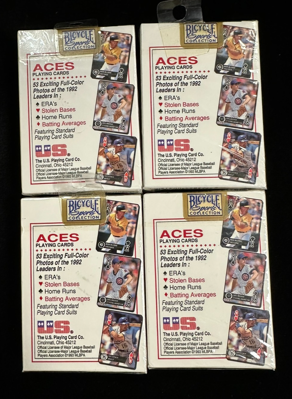 Lot of 4 1993 Bicycle Major League Baseball Aces Sports Playing Cards Sealed