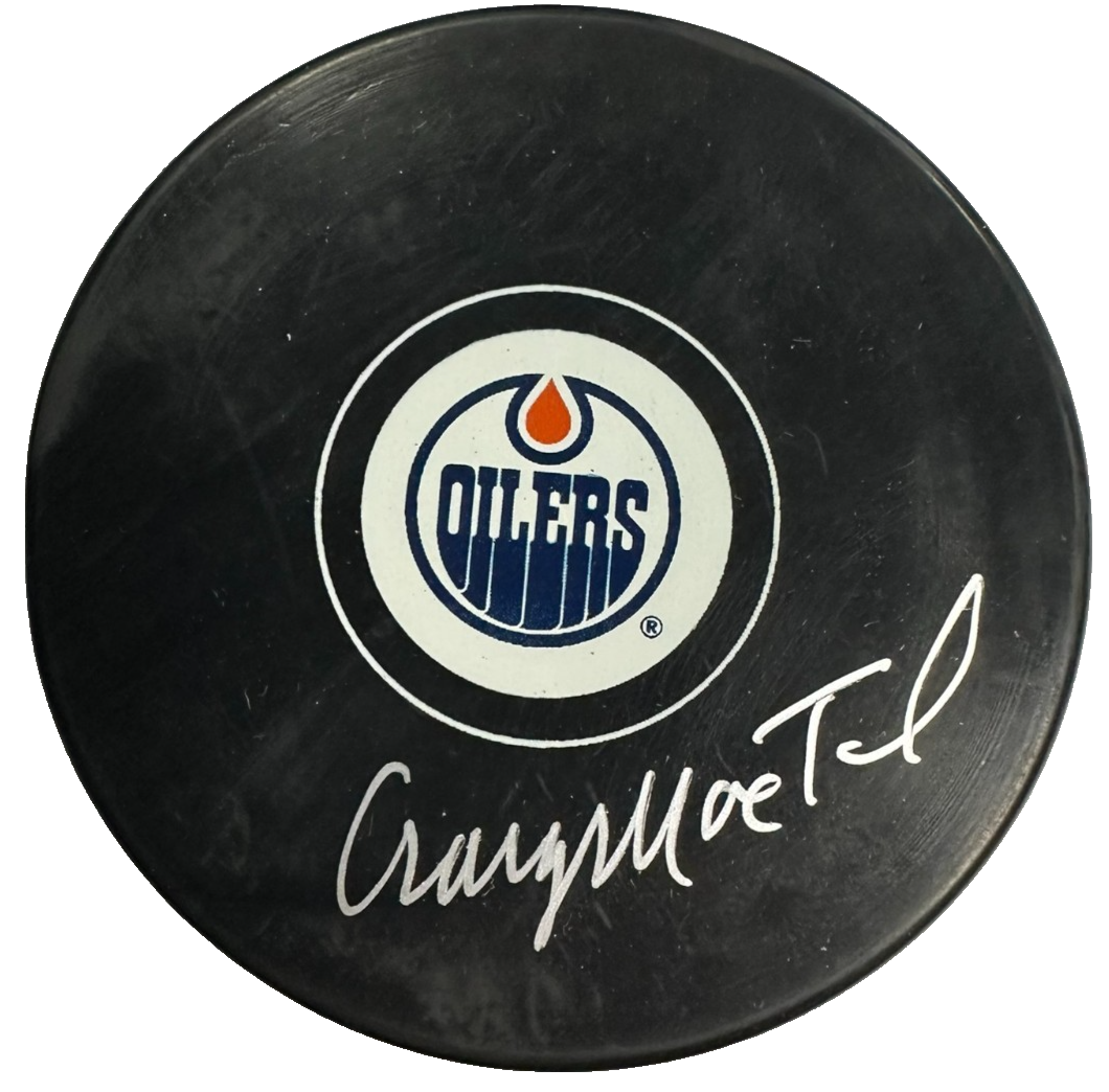 Craig MacTavish Autographed Edmonton Oilers Hockey Puck NHL