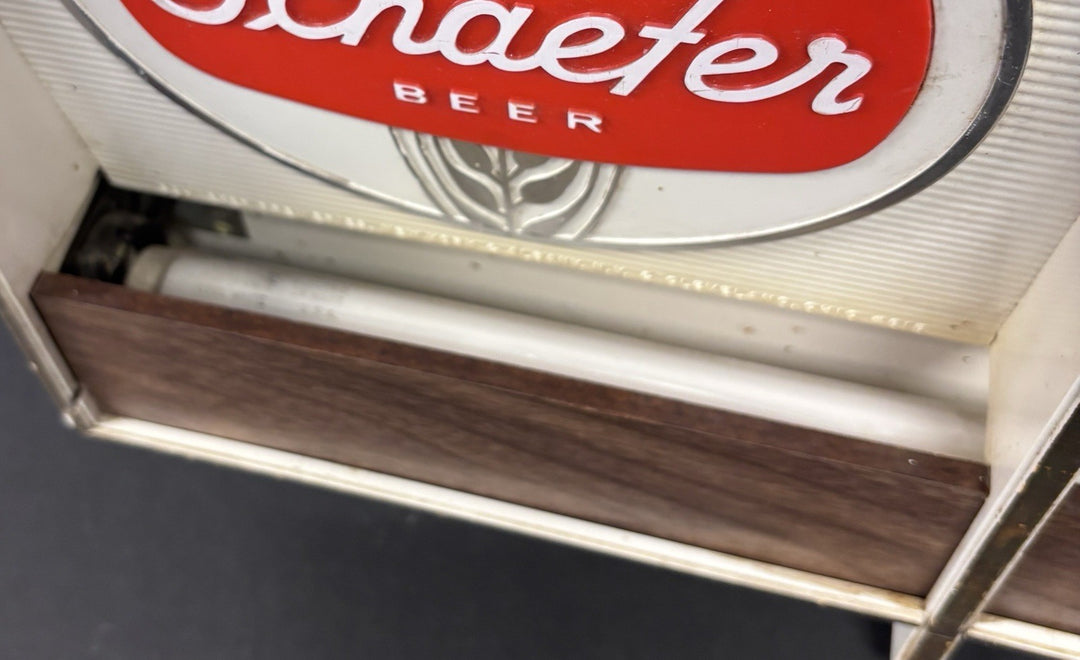 Vintage 1963 Schaefer Cold Beer Lighted Sign 18.5x11" Needs Restoring