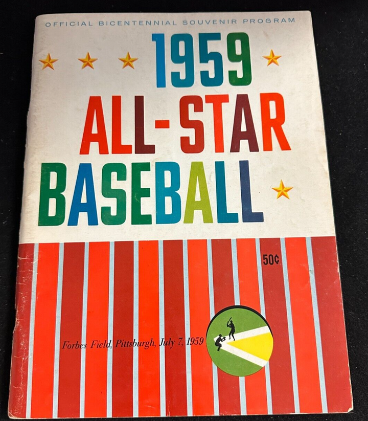 1959 MLB Baseball All-Star Game Program Forbes Field 5-4 NL Mathews & Kaline HR