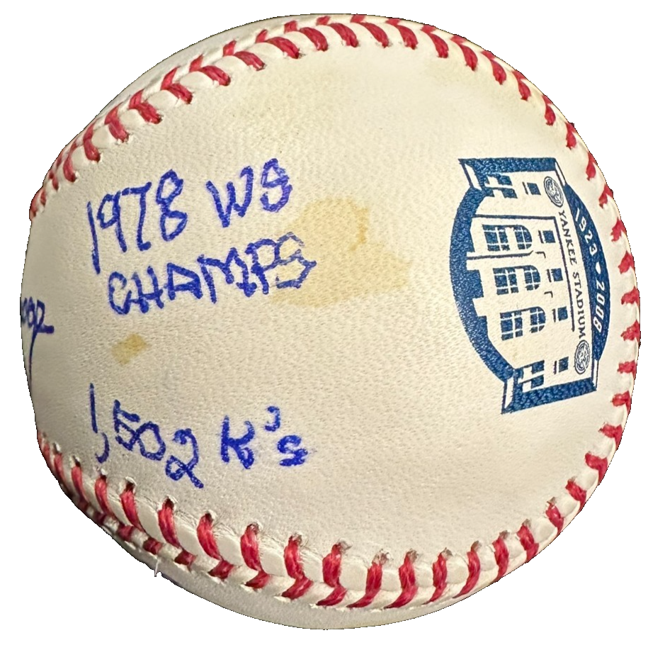 Goose Gossage Autographed Yankee Stadium Final Season 9x Stats Baseball