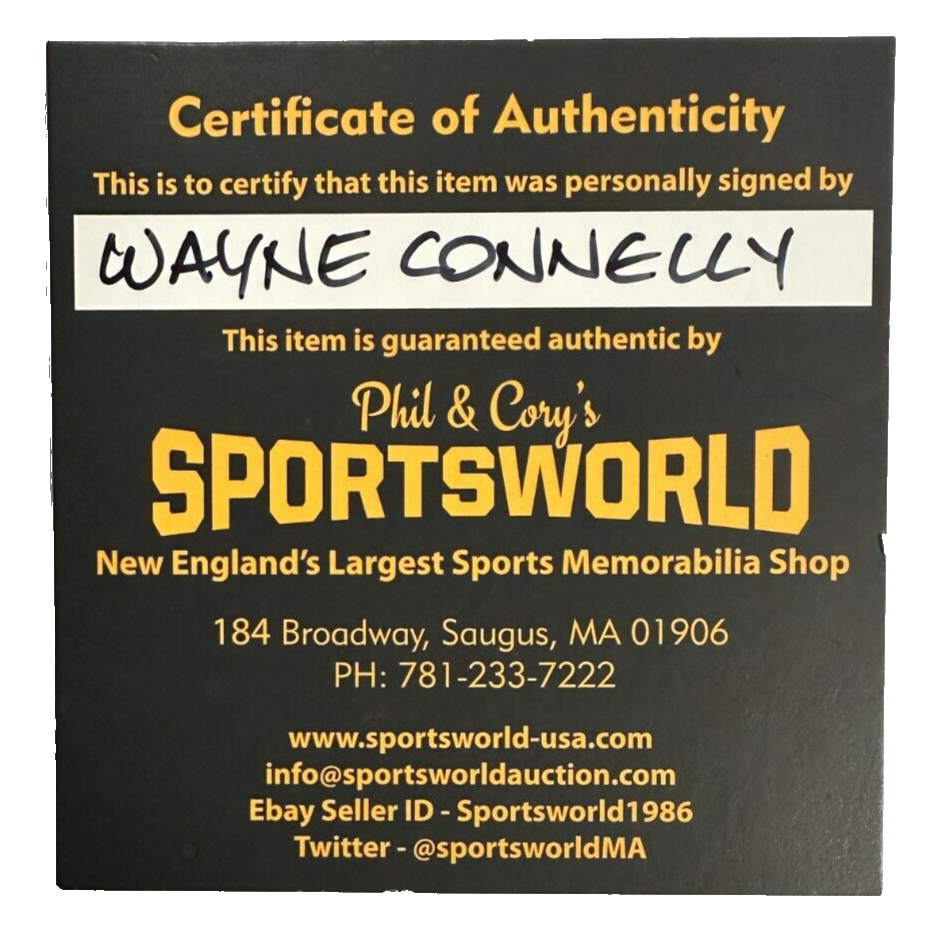 Wayne Connelly Autographed Boston Bruins Hockey Puck NHL