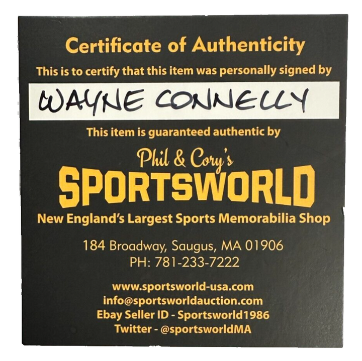 Wayne Connelly Autographed Boston Bruins Hockey Puck NHL