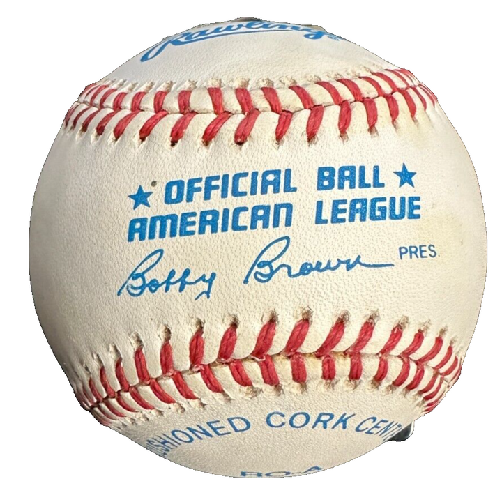 Nolan Ryan Autographed Bobby Brown Amercian League Baseball BAS