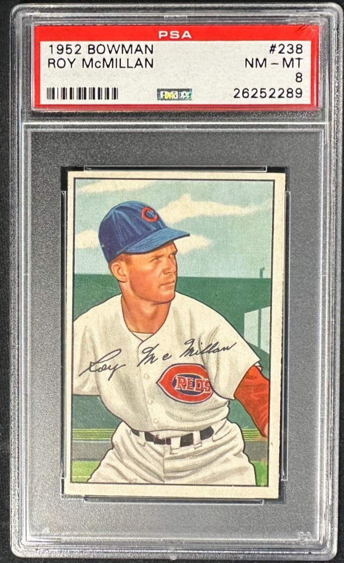 1952 Bowman Roy McMillan Card #238 PSA 8 NM-MT Reds