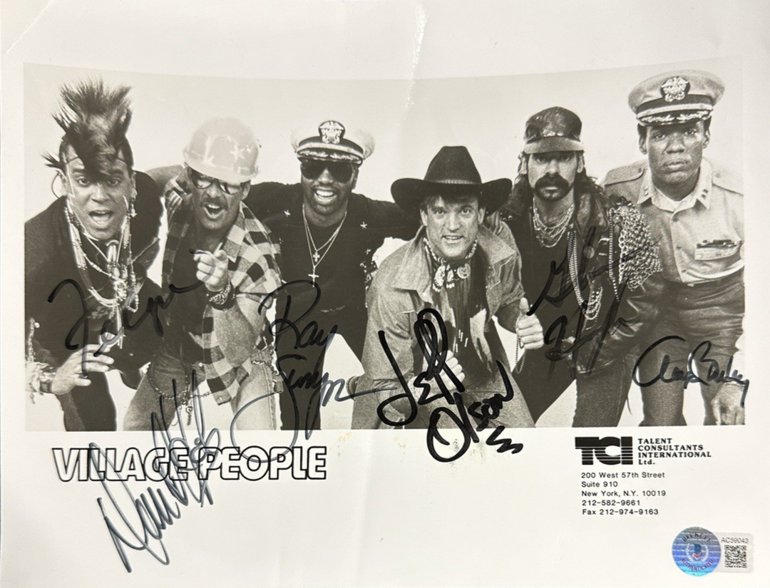 The Village People Autographed 8x10 Photo All 6 Members BAS