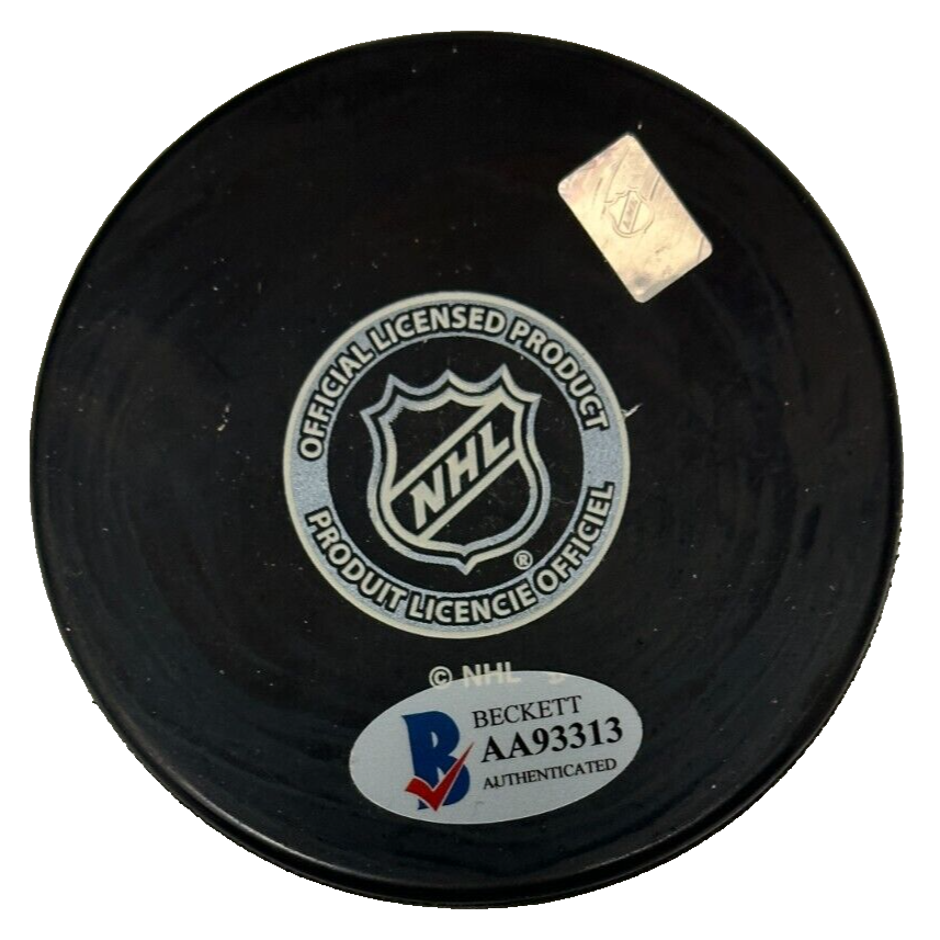 Ron Schock Autographed Boston Bruins Hockey Puck BAS